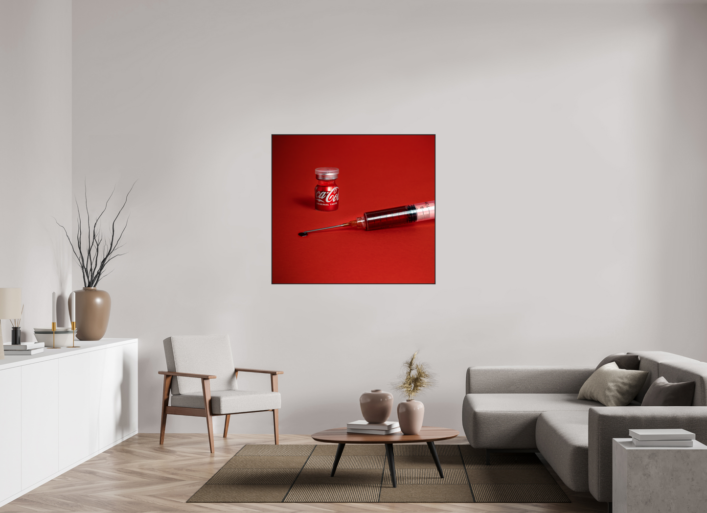 120.5 x 110 cm, 25mm Aluminium ArtBox Acrylic 2mm gloss glass CocaCola