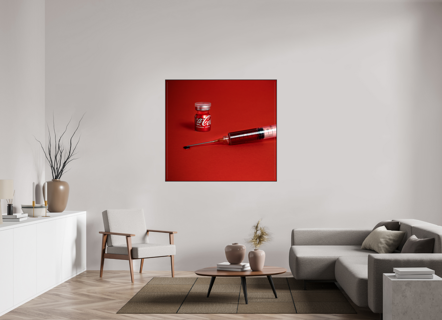 131.4 x 120 cm, 25mm Aluminium ArtBox Acrylic 2mm gloss glass CocaCola