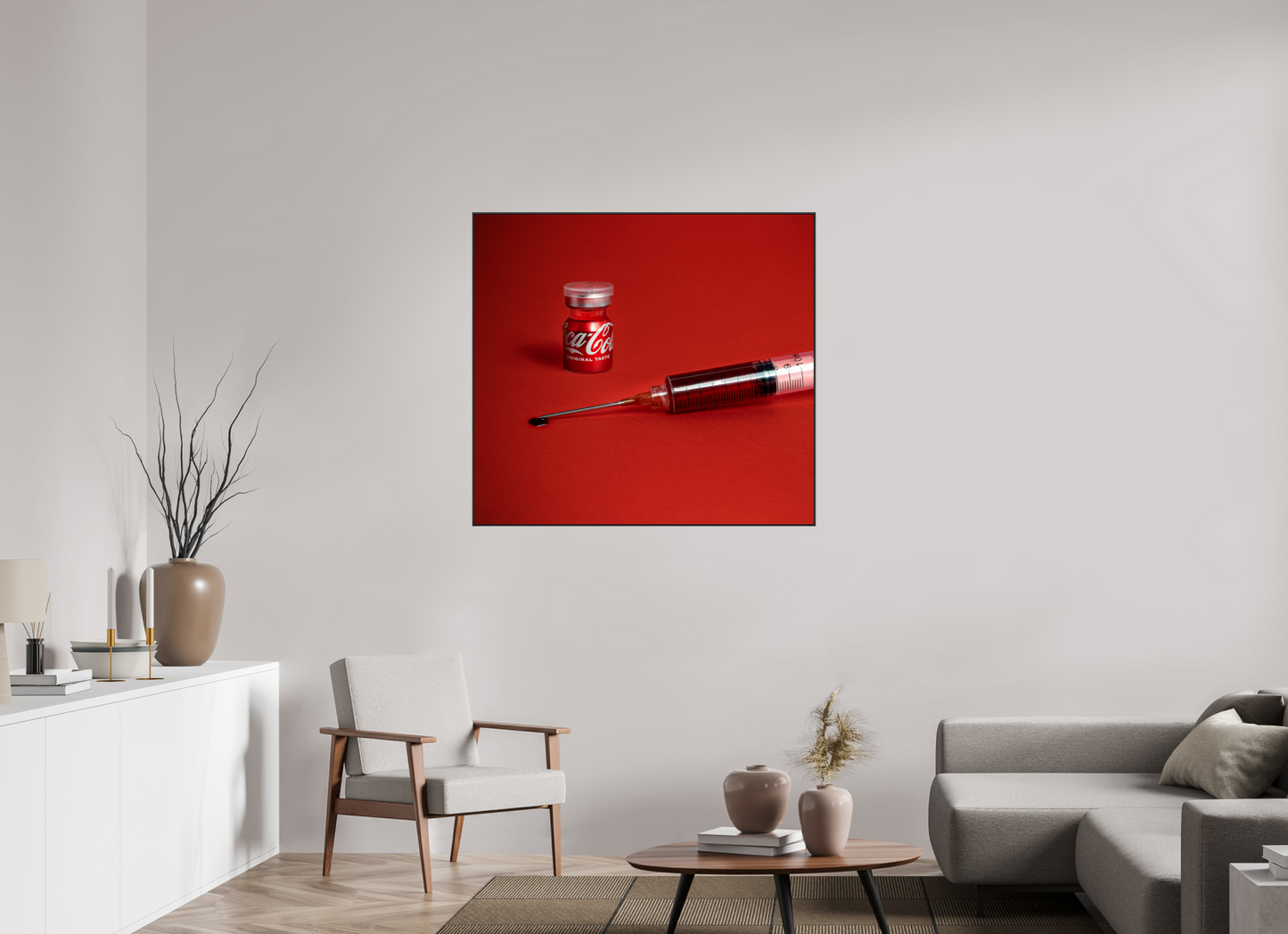 109.5 x 100 cm, 25mm Aluminium ArtBox Acrylic 2mm gloss glass CocaCola