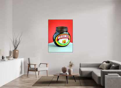 105 x 140 cm, 25mm Aluminium ArtBox Acrylic 2mm gloss glass Marmite
